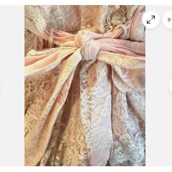 VTG Pazazz Pageant Dress Sz 6 Full Circle Party Frilly Lace Layered Ruffles Pink - Picture 6 of 11